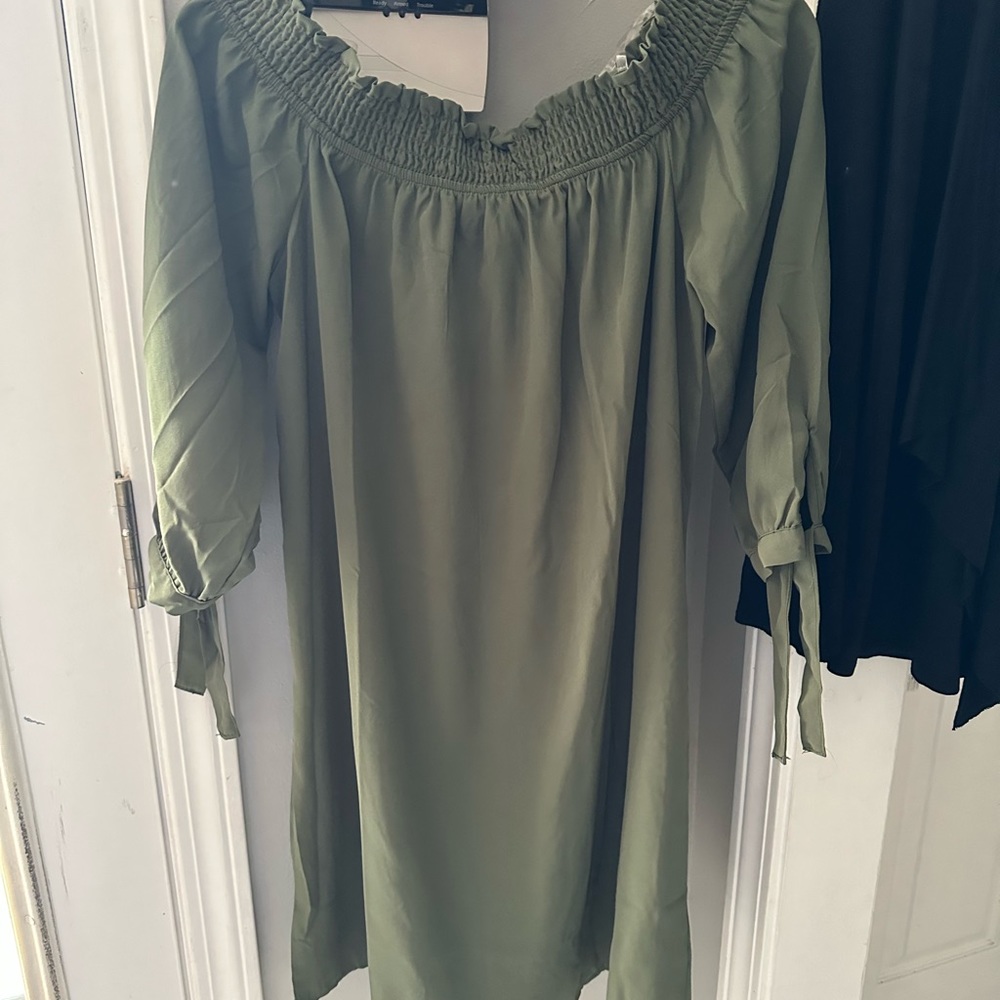 Large army green dress